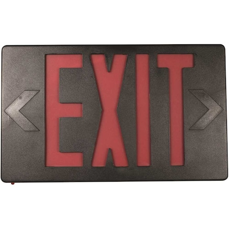 Commercial Electric 14-Watt Equivalent 120-Volt to 277-Volt Integrated LED Black Exit Sign with Ni-Cad 4.8-Volt EXBLEDRG120277